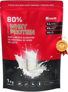 Whey Concentrado 80% Whey Protein – Growth Supplements Sabor Beijinho