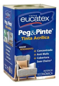 Tinta Peg & Pinte Antimofo Sem Cheiro Cores 1 8 L Eucatex Acabamento Fosco Cor Azul Navegante