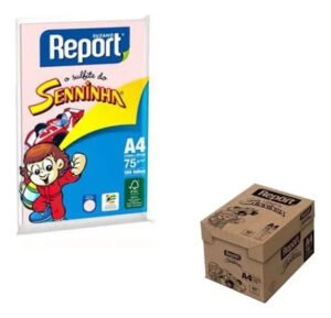 Papel Sulfite A4 100 Folhas Seninha Caixa C/ 25 Pacotes Cor Rosa