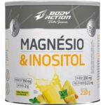 Magnésio E Inositol Taurina Melatonina 210g Bodyaction Sabor Abacaxi Com Hortelã