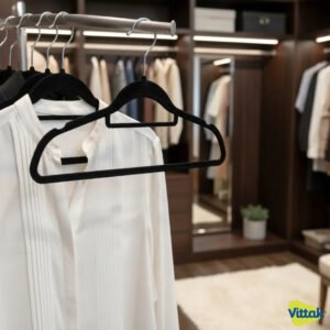 Vittak Kit 30 Cabides Veludo De Roupa Antideslizante Slim Adulto Cor Preto