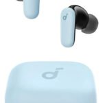 Fone de Ouvido Bluetooth 5.4 soundcore P30i da Anker, Cancelamento de Ruído Adaptativo, Graves Poderosos, 45H de Reprodução, Estojo 2-em-1 com Suporte para Celular, IP54, Fone sem fio TWS, Azul