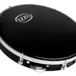 Pandeiro Izzo 10 Abs Preto Pele Nylon Preta Profissional Preto