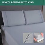 Jogo De Lençol 3 Peças King C/ Fronha Ponto Palito Micropercal 400 Fios Extra Macio Toque Aveludado Confortável Cor Cinza Premium