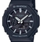 Relógio Casio G-shock Ga-2100-1adr Carbon Core Guard Cor da correia Preto Cor do bisel Preto/Cinza Cor do fundo Preto