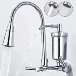 Torneira Gourmet Com Filtro Purificador de Água Flexível Pia Cozinha Bica De Parede 2 Jatos Cor Prateada Linha Premium – Marca Camperluz