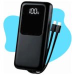 Carregador Portátil 20000 Turbo 22.5w Power Bank Premium Universal Rápido Voo Transporte Aéreo Para Samsung iPhone Xiaomi Motorola Celular Smartwatch Tablet Casenn Preto