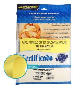 Papel Colorido A4 180g Diplomata Offset 50 Fls Masterprint Cor Amarelo