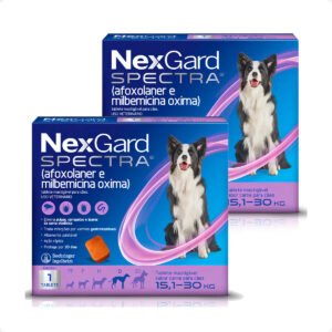 NexGard Spectra Antipulgas e Carrapatos Cães 15 a 30kg 2 Comprimidos