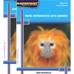 Papel Fotográfico Adesivo 130g A4 Glossy Masterprint 100 Fls Cor Branco