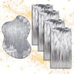 Kit 4 Cortina Metalizada Festa Fita Decoração Painel Franja Prata