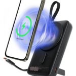 Power Bank Magnético Basike 10.000mAh para iPhone e Samsung com Carregamento Rápido