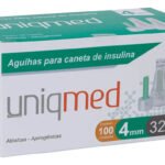 Agulhas UniqMed para Caneta Insulina 4mm 32G Compatíveis Saxenda 21un