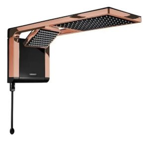 Chuveiro ducha Acqua Duo Ultra Lorenzetti cor preto rose Gold potência 7800W