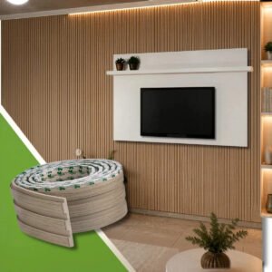 Painel Madeira Ripado Laminado Linha Madeto Meu Rodapé – 10m Cor Carvalho