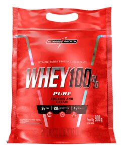 Whey 100% Pure Pouch Cookies 900g Integralmedica – Suplemento Nutritivo para Treinos de Alta Performance