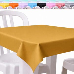Kit 20 Toalha De Mesa Plástica Descartável Aniversário Festa Cor Ouro