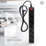 Iclamper Energia 6 Tomadas Filtro de Linha com Proteção Contra Surtos Elétricos DPS 1,5m Preto