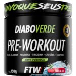 Pré Treino Pre Workout DIABO VERDE Pote 150g Sabor Cereja Ice FTW
