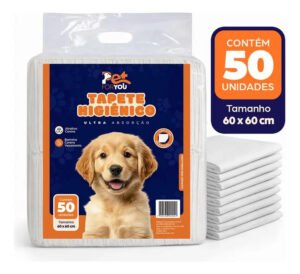 Tapete Higiênico Pet 50 Unidades 60×60 Descartável Cão Gato