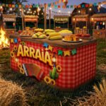 Capa Toalha De Mesa Festa Junina Xadrez Decoração Arraiá Tecido Sublimado Veste Fácil Criatema
