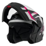 Capacete Robocop Escamoteável Fechado Mixs Gladiator Delta S Cor Branco Rosa Fosco Tamanho do capacete 58