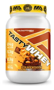 Suplemento Tasty Whey 3w Gourmet Whey Protein Adaptogen Science Pote 900g Sabor Chocolate e Amendoim