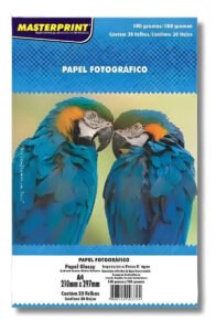 Papel Fotográfico A4 180g Masterprint 40 Folhas Branco