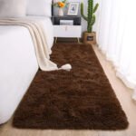 Passadeira Corredor 2,00×0,60 Tapete Super Peludo Beira De Cama Sala Quarto Marrom Texfine Têxtil