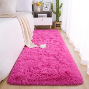 Passadeira Corredor 2,00×0,60 Tapete Super Peludo Beira De Cama Sala Quarto Pink