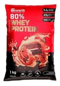 Whey Concentrado 80% Whey Protein – Growth Supplements Sabor Chocolate/Amendoim