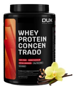 Dux Whey Concentrado 100% Puro Para Ganho De Massa – 900g Sabor Baunilha