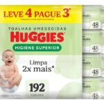 Lenços Umedecidos Huggies Higiene Superior – 192 unidades