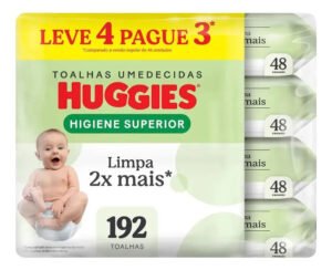 Lenços Umedecidos Huggies Higiene Superior – 192 unidades