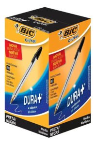 Caixa Caneta Bic Cristal Cores Ponta Média C/50 Unidades Preto