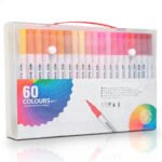 Kit 60 Cores Canetas Ponta Dupla Desenho Colorir Brush Pen Tinta Kit Com 60 Cores Diferentes