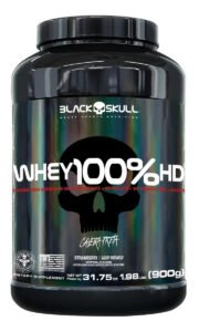 Whey 100% HD Pote 900g – Black Skull Morango