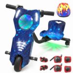 Triciclo Elétrico Drift para Crianças e Adolescentes, Rmira, com Bluetooth e LED – Inclui Capacete e Kit de Proteção