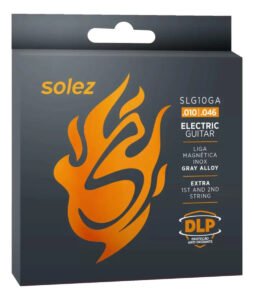 Encordoamento Guitarra Solez 010 Dlp Grey Aloy Slg10ga Jogo Cordas Profissional Resistente Anti-Oxidação