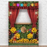Painel Retangular Interativo Junino Tecido Decorativo Vazado Festa Junina 1,50×2,20m Criatema