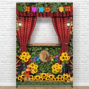 Painel Retangular Interativo Junino Tecido Decorativo Vazado Festa Junina 1,50×2,20m Criatema