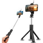 Tripé Bastão Selfie Celular Led 3 em 1 Controle Bluetooth 70cm