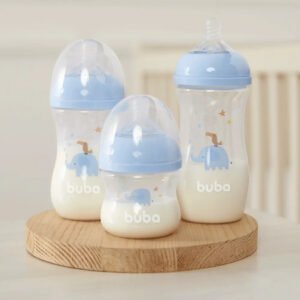 Mamadeira Easy Flow Elefante 330ml Anticólica Buba Cor Azul