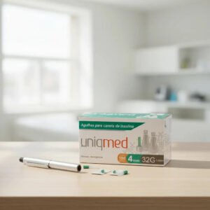 Agulhas Para Caneta Insulina Uniqmed 4mm 32G Caixa C/100 Unidades