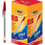 Caixa De Caneta 1.0 mm Vermelha Cristal 50 Unidades Ponta Média