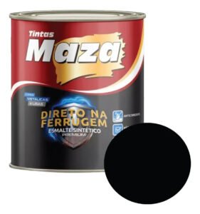 Tinta Esmalte Sint. Maza Direto Na Ferrugem 900ml Cor Preto Brilhante