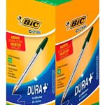 Pacote de caneta esferográfica Bic Crystal x 50 unidades de tinta verde externa preta