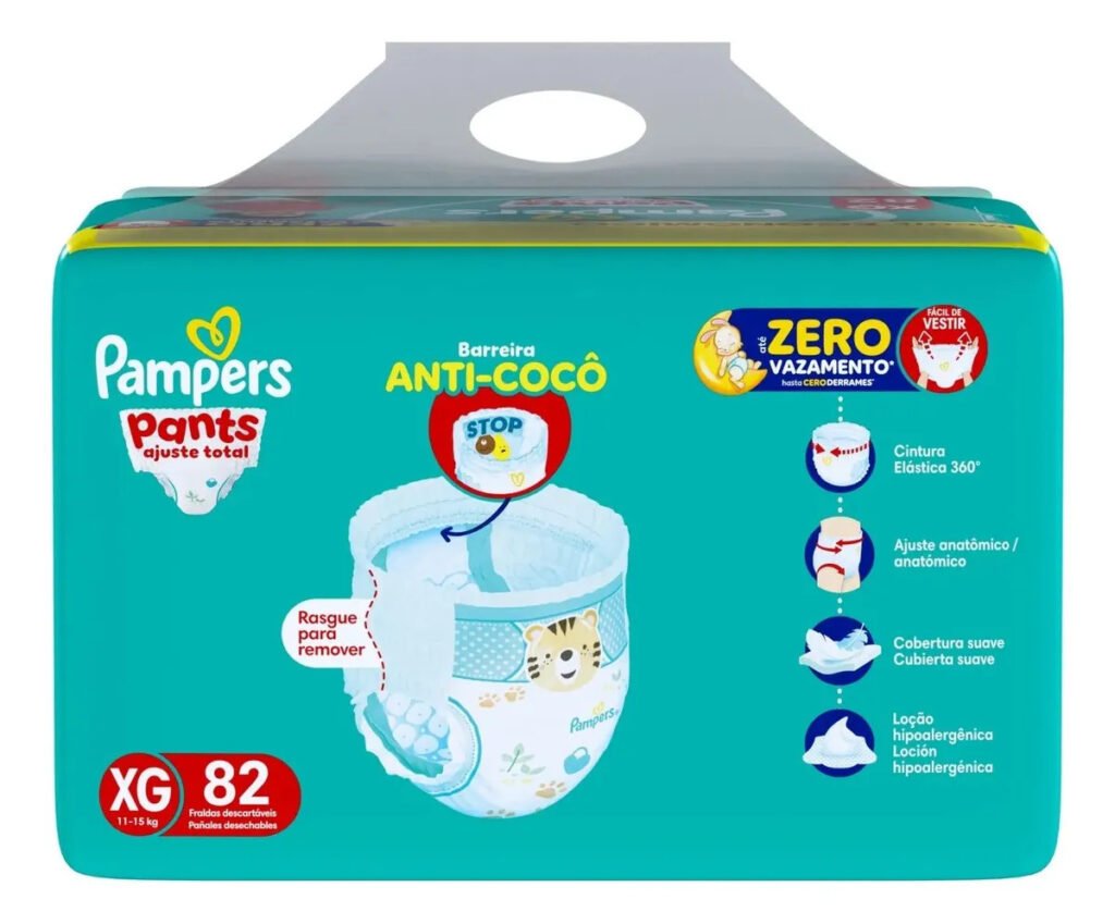 Fralda Pampers Pants Ajuste Total Tamanho XG, 82 Un