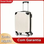 Mala de Bordo Rígida Sweet Studio Bege em ABS com Rodas Duplas 360° para Viagem