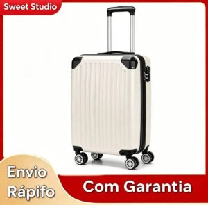 Mala de Bordo Rígida Sweet Studio Bege em ABS com Rodas Duplas 360° para Viagem